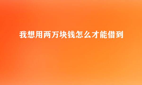 我想用两万块钱怎么才能借到