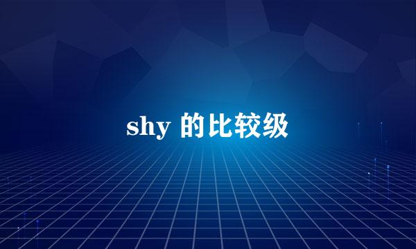 shy 的比较级