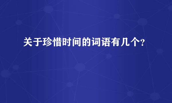 关于珍惜时间的词语有几个？