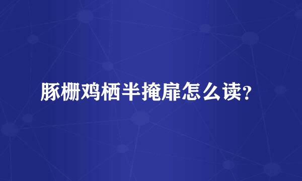 豚栅鸡栖半掩扉怎么读？