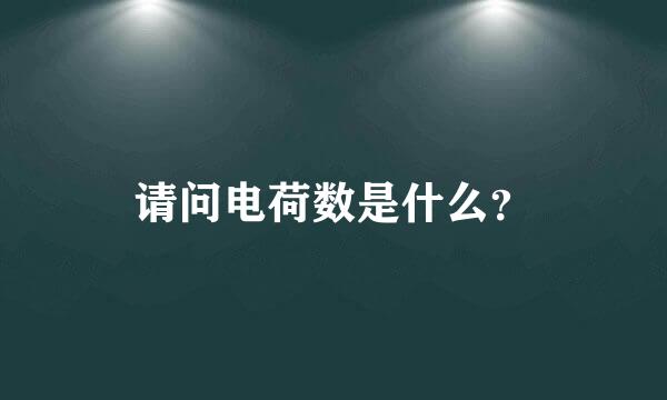 请问电荷数是什么？