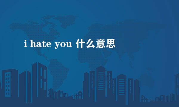 i hate you 什么意思