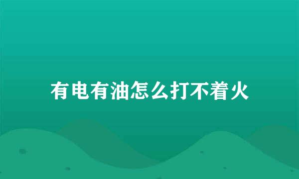 有电有油怎么打不着火