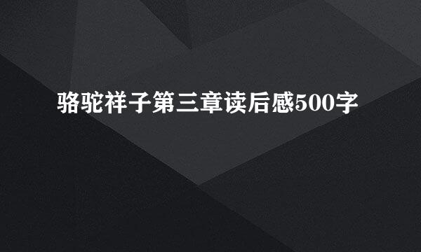 骆驼祥子第三章读后感500字