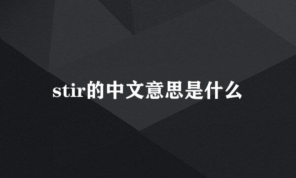 stir的中文意思是什么