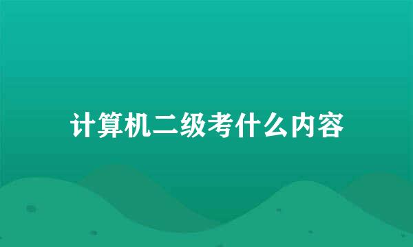 计算机二级考什么内容