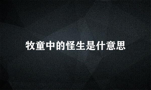 牧童中的怪生是什意思