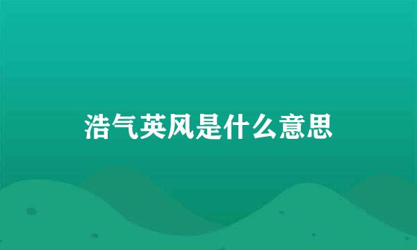 浩气英风是什么意思