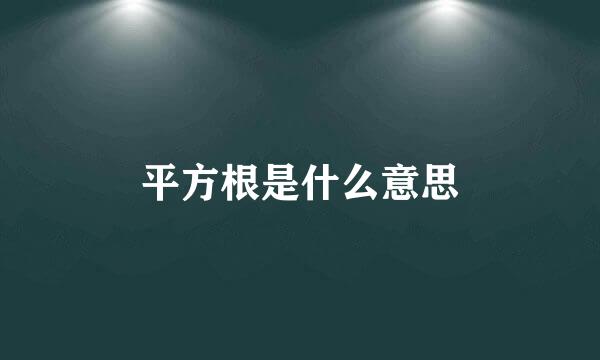 平方根是什么意思