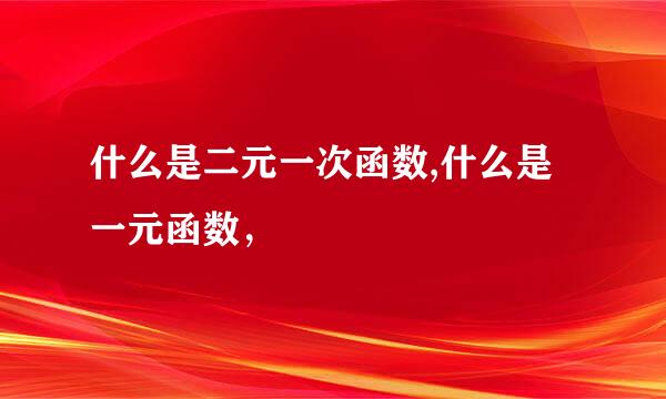 什么是二元一次函数,什么是一元函数，