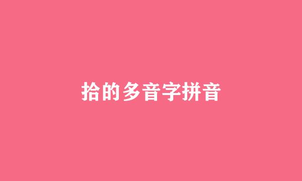 拾的多音字拼音