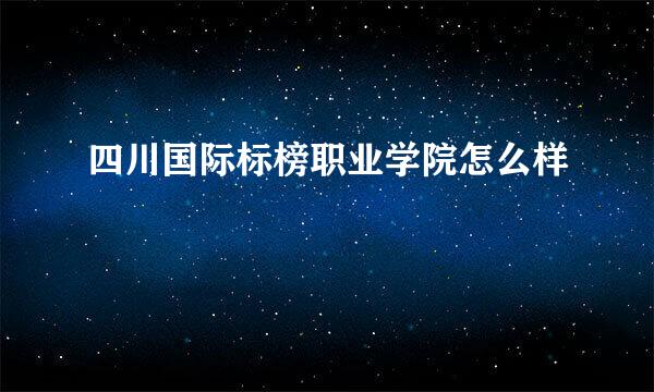 四川国际标榜职业学院怎么样