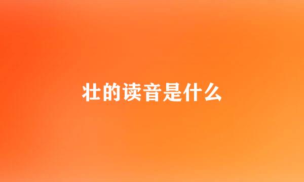 壮的读音是什么