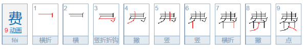 费的笔画顺序怎么写