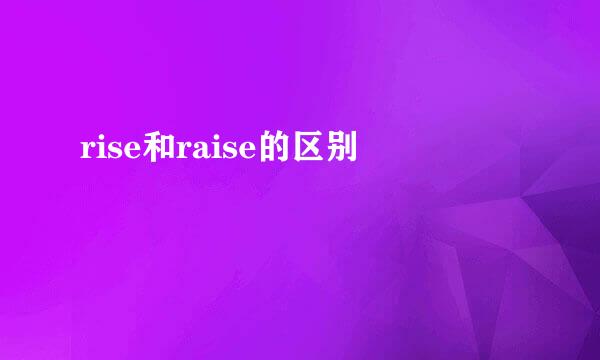 rise和raise的区别