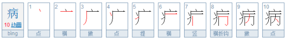 病的笔顺怎么写呀