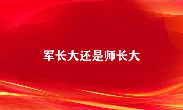 军长大还是师长大