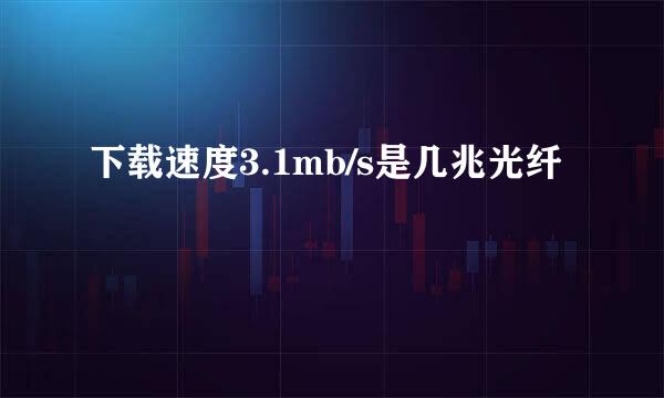 下载速度3.1mb/s是几兆光纤