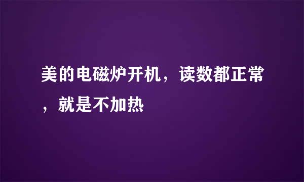 美的电磁炉开机，读数都正常，就是不加热