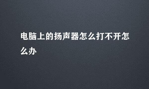 电脑上的扬声器怎么打不开怎么办