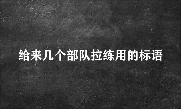 给来几个部队拉练用的标语