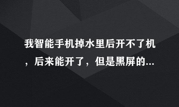 我智能手机掉水里后开不了机，后来能开了，但是黑屏的，求高手指教