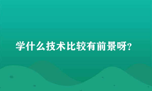 学什么技术比较有前景呀？