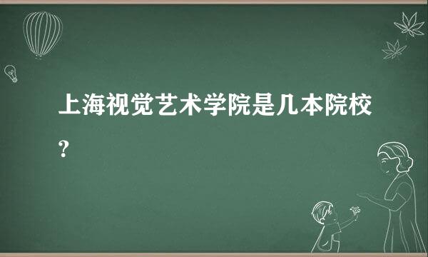 上海视觉艺术学院是几本院校？