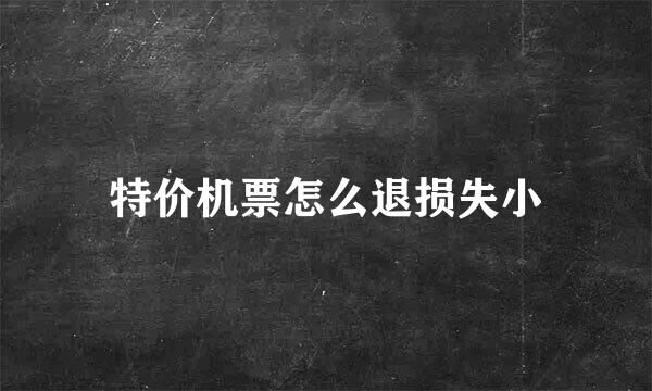 特价机票怎么退损失小