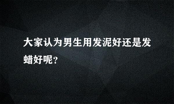 大家认为男生用发泥好还是发蜡好呢？