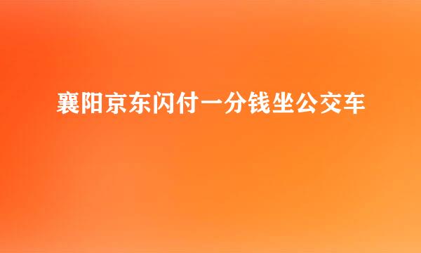 襄阳京东闪付一分钱坐公交车