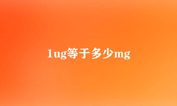 1ug等于多少mg