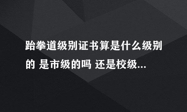 跆拳道级别证书算是什么级别的 是市级的吗 还是校级 还是别的