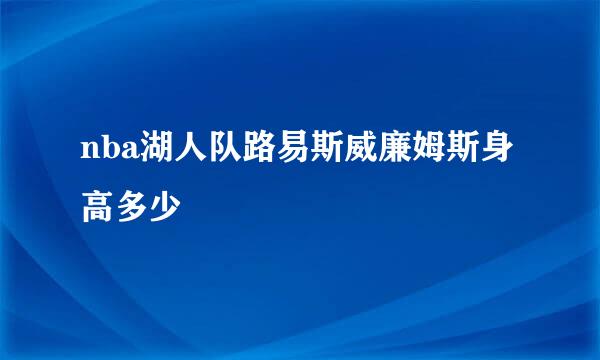 nba湖人队路易斯威廉姆斯身高多少