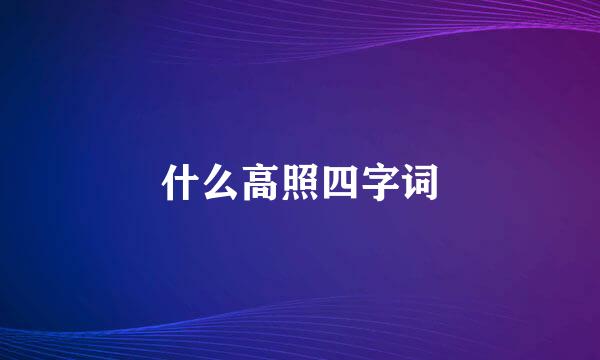 什么高照四字词