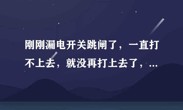 刚刚漏电开关跳闸了，一直打不上去，就没再打上去了，现在处于跳闸状