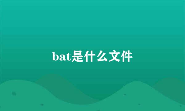 bat是什么文件