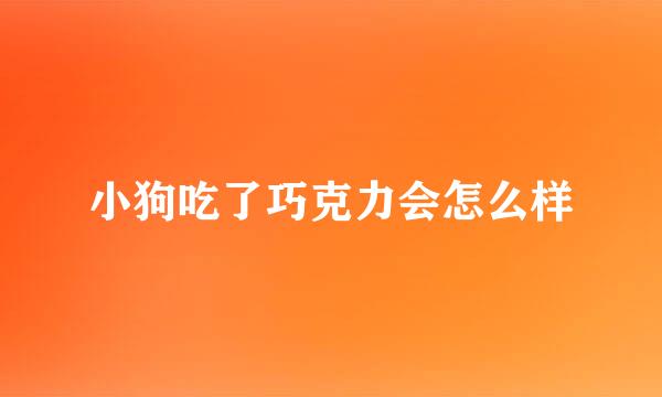 小狗吃了巧克力会怎么样