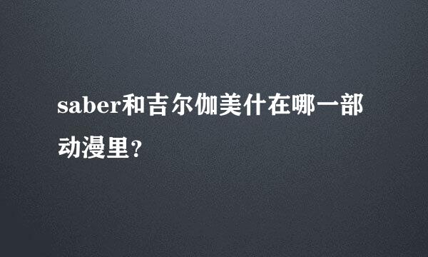 saber和吉尔伽美什在哪一部动漫里？