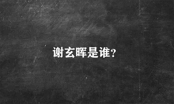 谢玄晖是谁？