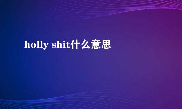 holly shit什么意思