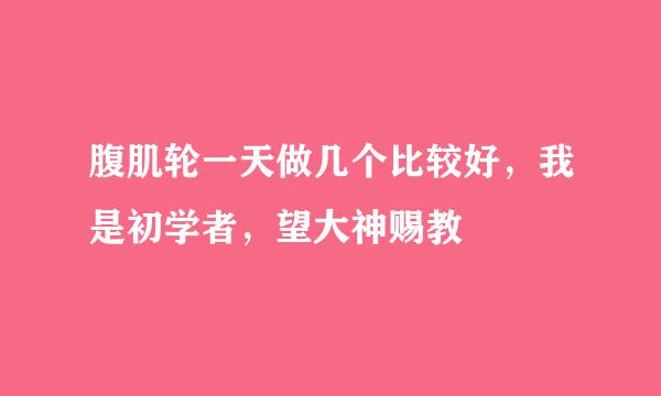 腹肌轮一天做几个比较好，我是初学者，望大神赐教