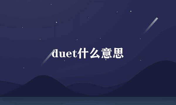 duet什么意思