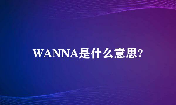 WANNA是什么意思?