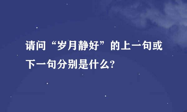 请问“岁月静好”的上一句或下一句分别是什么?