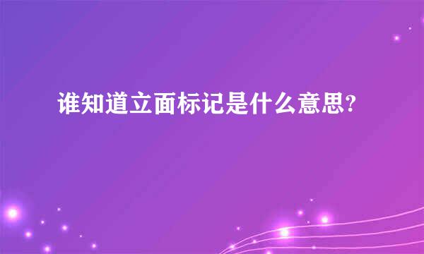 谁知道立面标记是什么意思?