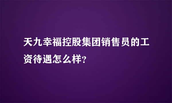 天九幸福控股集团销售员的工资待遇怎么样？