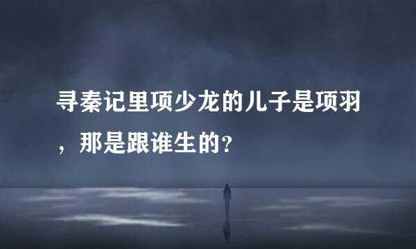 寻秦记里项少龙的儿子是项羽，那是跟谁生的？