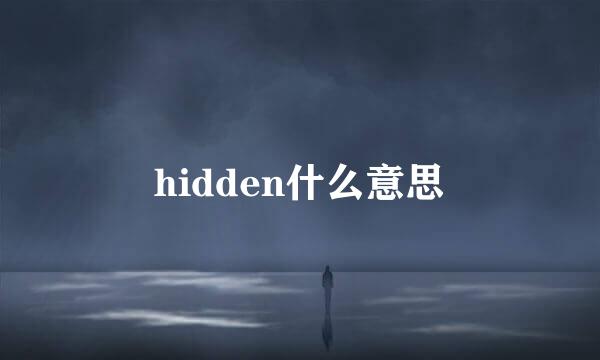 hidden什么意思