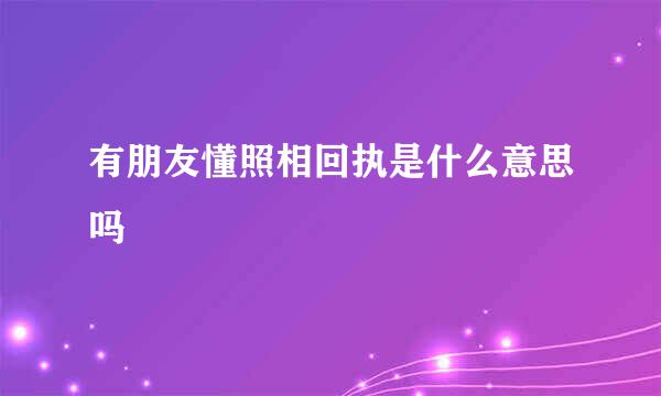 有朋友懂照相回执是什么意思吗